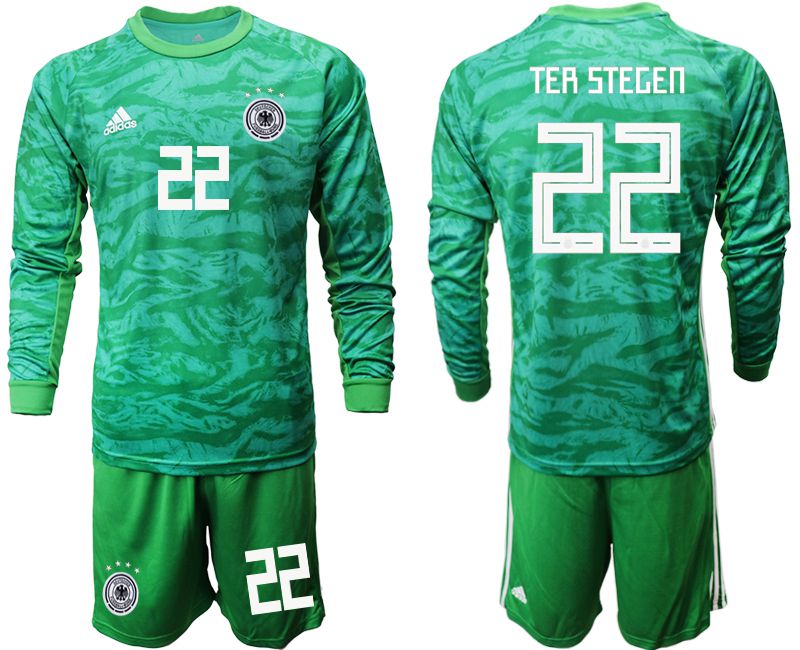 Men 2019-2020 Season National Team Germany green goalkeeper long sleeve #22 Soccer Jersey->germany jersey->Soccer Country Jersey